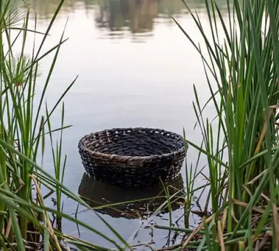 woven basket on water
