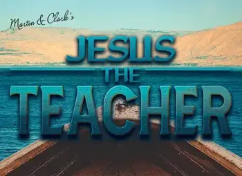 Jesus the teacher logo with boat and water