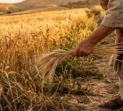 gleaning from the edges of a wheat field