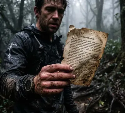 runner holding a torn page